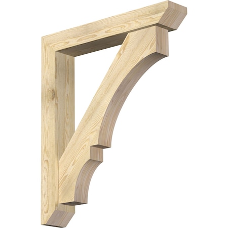 Ekena Millwork Balboa Slat Rough Sawn Bracket w/ Offset Brace, Douglas Fir, 6"W x 34"D x 40"H BKT0604X34X40BOA06RDF
